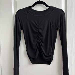 Free People Movement Black Tempo Ruched long sleeve